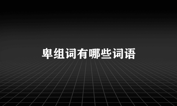 卑组词有哪些词语