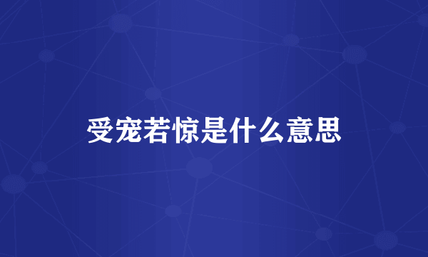 受宠若惊是什么意思