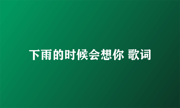 下雨的时候会想你 歌词