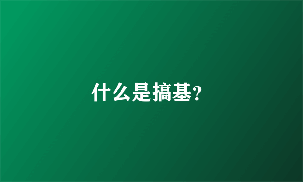 什么是搞基？