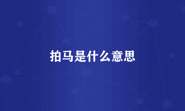拍马是什么意思
