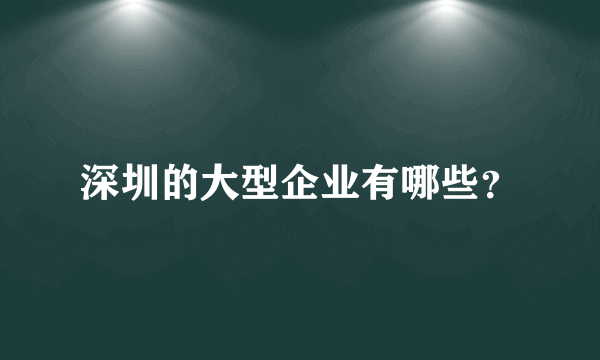 深圳的大型企业有哪些？