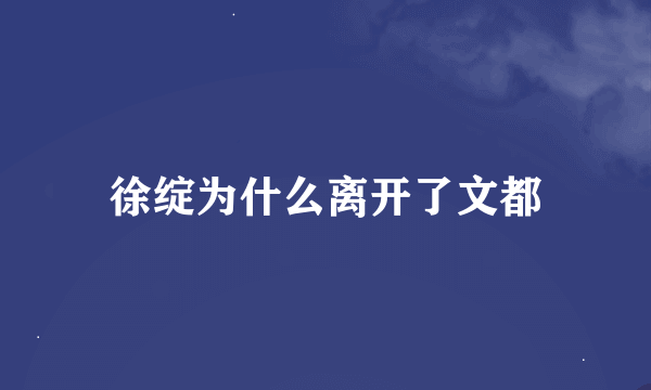 徐绽为什么离开了文都