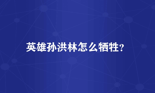 英雄孙洪林怎么牺牲？