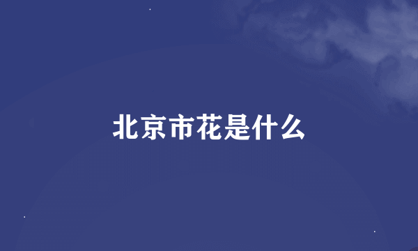 北京市花是什么