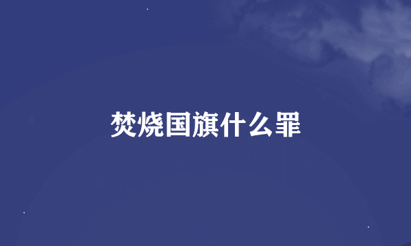 焚烧国旗什么罪
