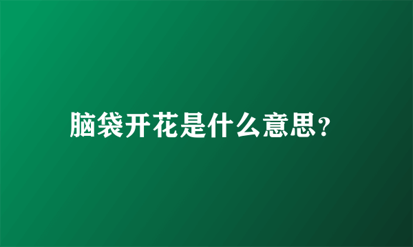 脑袋开花是什么意思？