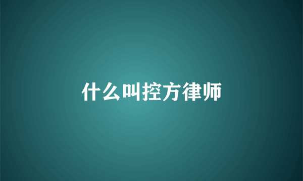 什么叫控方律师