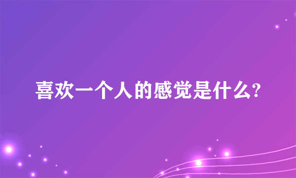 喜欢一个人的感觉是什么?