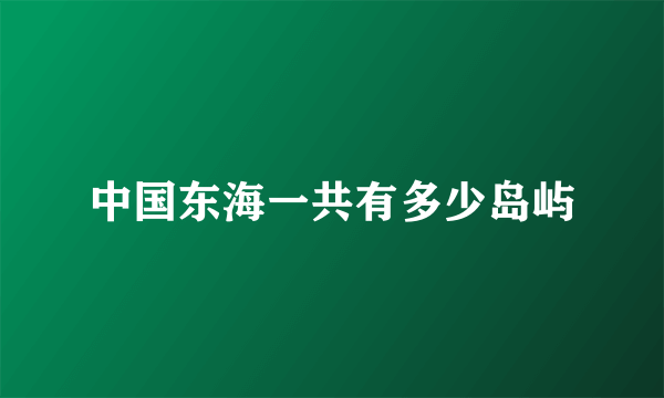 中国东海一共有多少岛屿