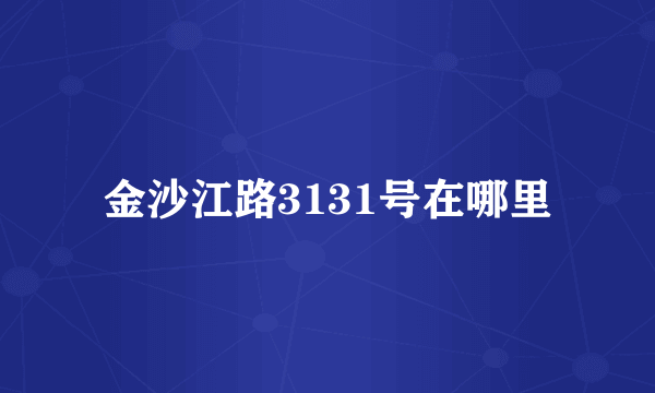 金沙江路3131号在哪里