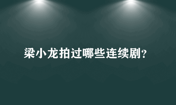 梁小龙拍过哪些连续剧？