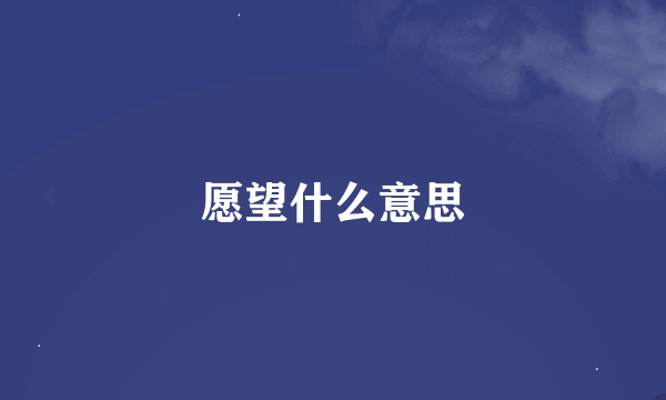 愿望什么意思