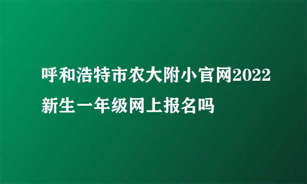 呼和浩特市农大附小官网2022新生一年级网上报名吗