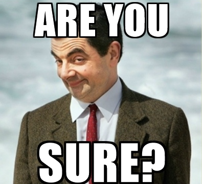“are you sure”是什么意思？