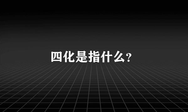 四化是指什么？