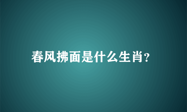 春风拂面是什么生肖？