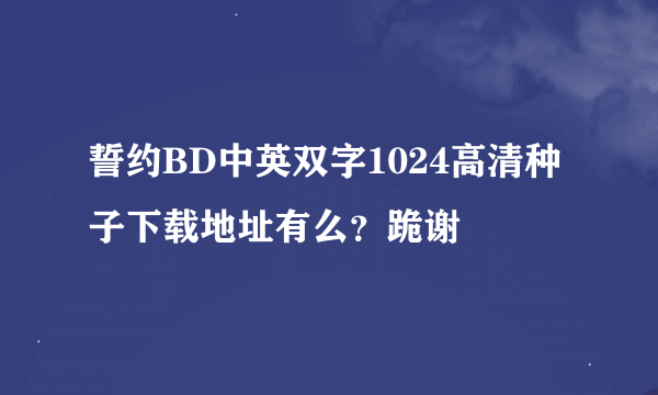 誓约BD中英双字1024高清种子下载地址有么？跪谢