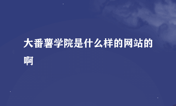 大番薯学院是什么样的网站的啊