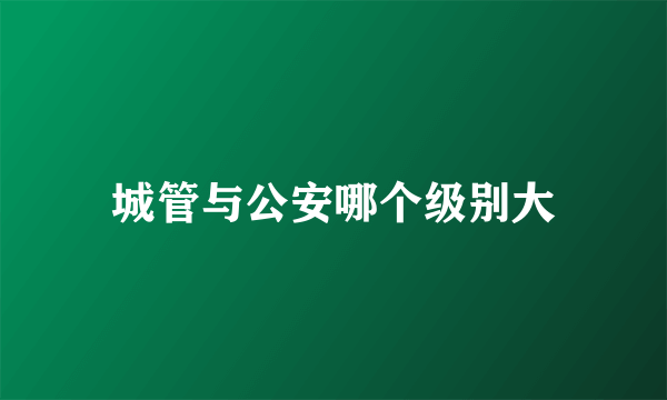 城管与公安哪个级别大