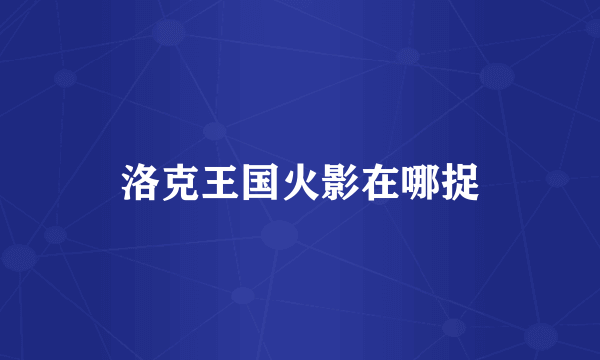 洛克王国火影在哪捉