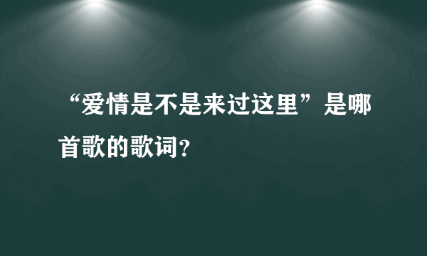 “爱情是不是来过这里”是哪首歌的歌词？
