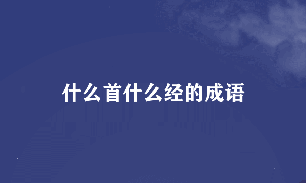 什么首什么经的成语