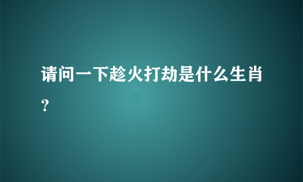 请问一下趁火打劫是什么生肖？