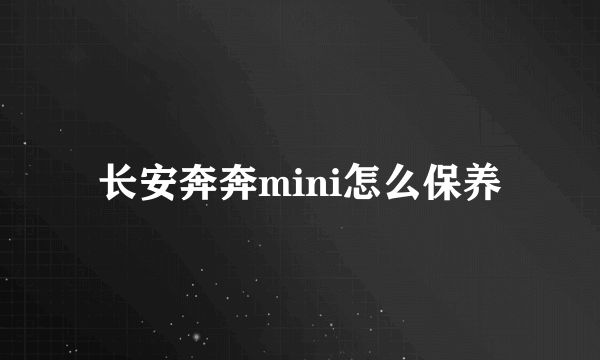 长安奔奔mini怎么保养