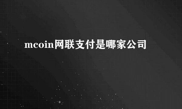 mcoin网联支付是哪家公司
