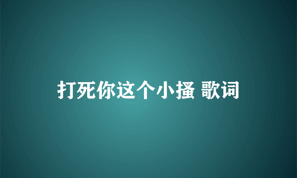 打死你这个小搔 歌词