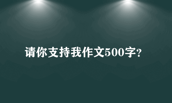 请你支持我作文500字？