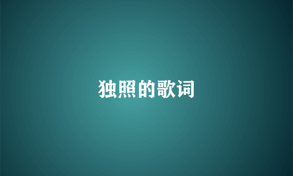 独照的歌词