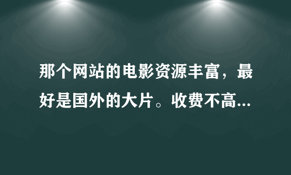 那个网站的电影资源丰富，最好是国外的大片。收费不高的可以考虑
