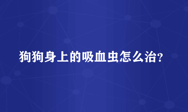 狗狗身上的吸血虫怎么治？