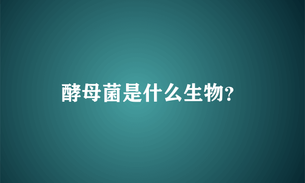 酵母菌是什么生物？