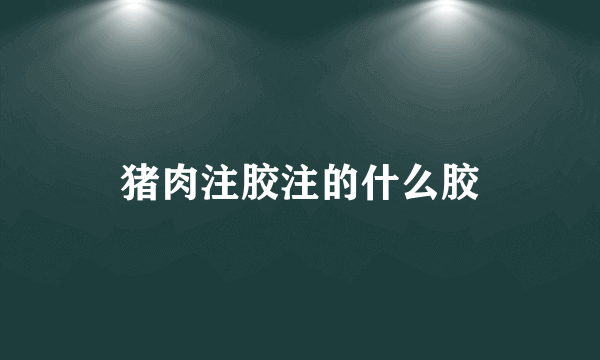 猪肉注胶注的什么胶