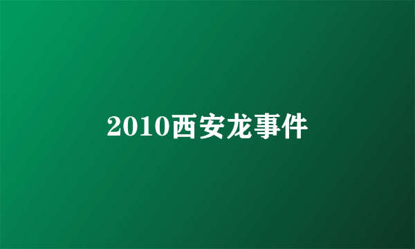 2010西安龙事件