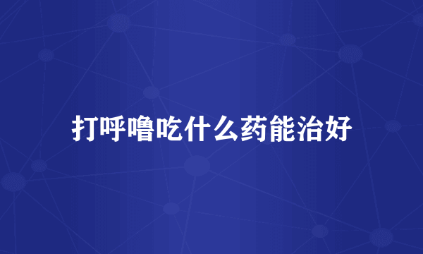 打呼噜吃什么药能治好