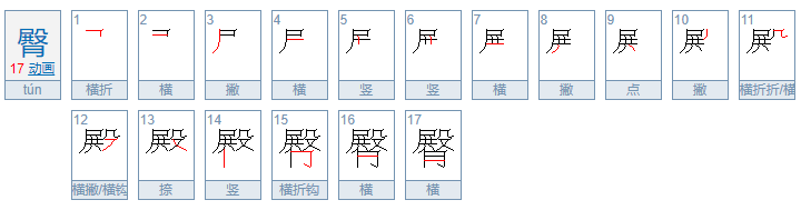 “臀”字的组词有哪些？