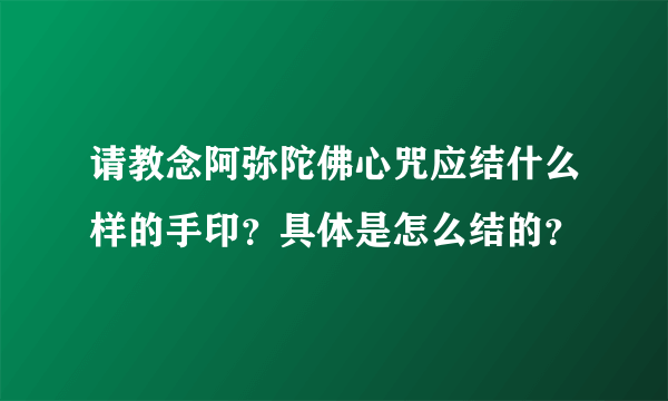 请教念阿弥陀佛心咒应结什么样的手印？具体是怎么结的？