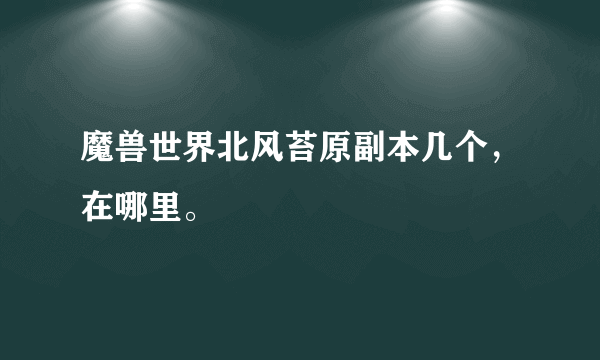 魔兽世界北风苔原副本几个，在哪里。