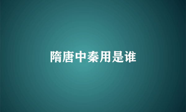 隋唐中秦用是谁