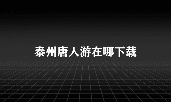 泰州唐人游在哪下载