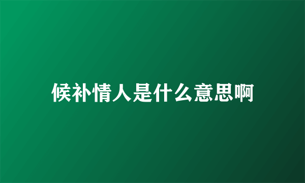 候补情人是什么意思啊