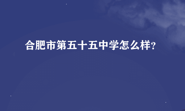 合肥市第五十五中学怎么样？