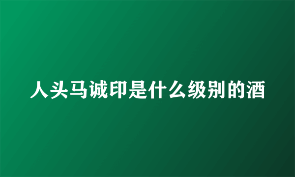 人头马诚印是什么级别的酒