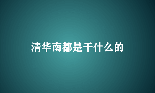 清华南都是干什么的