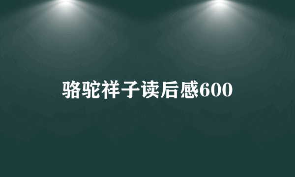 骆驼祥子读后感600