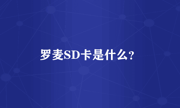 罗麦SD卡是什么？